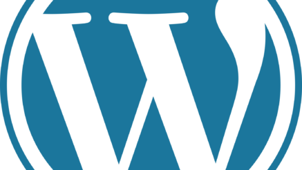 The WordPress logo, white W in a serif font on a blue circle