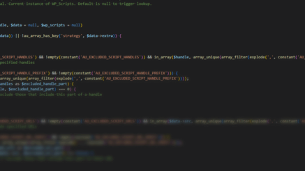 Screenshot of PHP code that fades to a blur.
