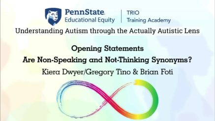 Opening Statements | Are Non-Speaking and Not-Thinking Synonyms? | Kiera Dwyer/Gregory Tino & Brian Foti