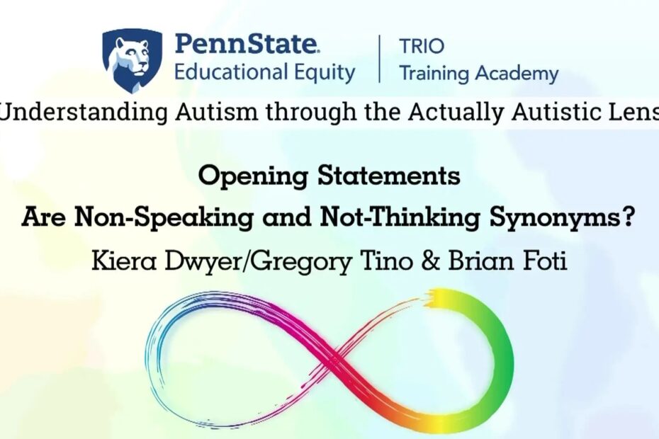 Opening Statements | Are Non-Speaking and Not-Thinking Synonyms? | Kiera Dwyer/Gregory Tino & Brian Foti